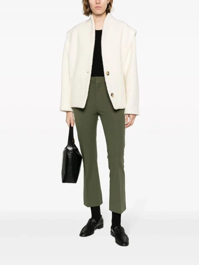 Frame Zipper Opening And Closing Bell-bottom Casual Pants In Fatigue