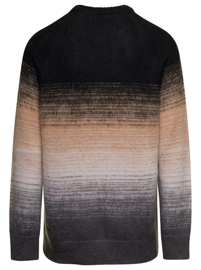 Shop Laneus Multicolor Crewneck Sweater In Mohair Blend Man In Black
