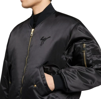 Giuseppe Zanotti Logo-embroidered Lightweight Bomber Jacket In Black
