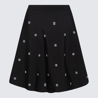 Shop Givenchy Black Viscose Blend 4g Jacquard Mini Skirt