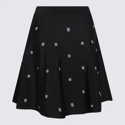 Shop Givenchy Black Viscose Blend 4g Jacquard Mini Skirt