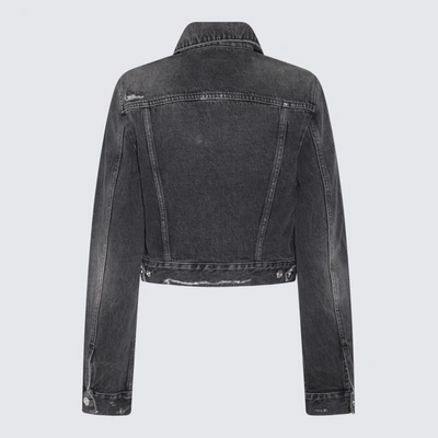 Shop Givenchy Dark Grey Denim Jacket In Black