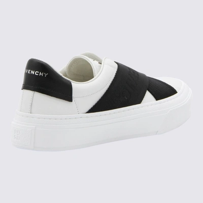 Shop Givenchy White And Black Leather City Sport Sneakers