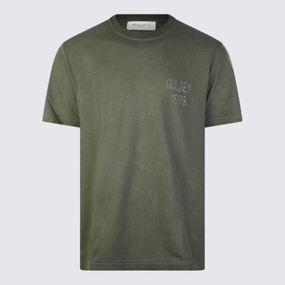 Shop Golden Goose Olive Green Cotton T-shirt