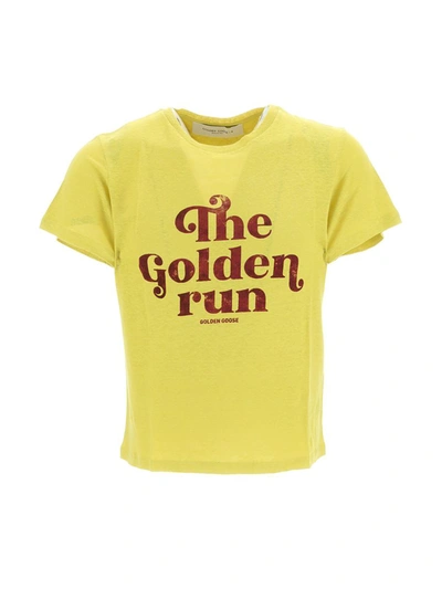 Shop Golden Goose T-shirts & Vests In Maize/ Windsor Wine