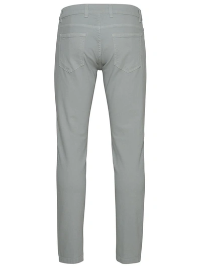 Shop Eleventy Gray Cotton Pants In Blue