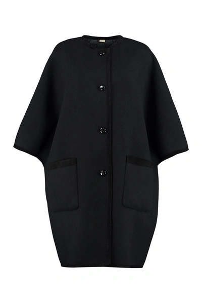 Shop Gucci Reversible Wool Coat In Black