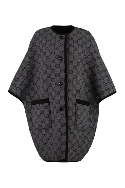 Shop Gucci Reversible Wool Coat In Black
