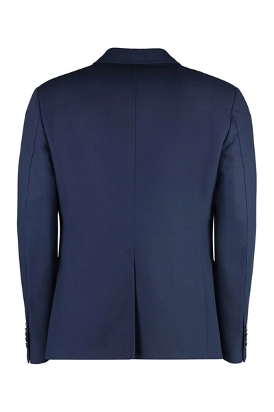 Shop Gucci Single-breasted Two-button Jacket In Blue