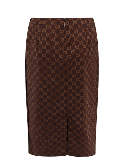 Shop Gucci Skirt In Brown