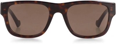 Shop Gucci Squared Sunglasses In Brown