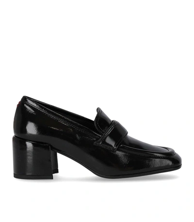 Halmanera Glaze Black Heeled Loafer In Black