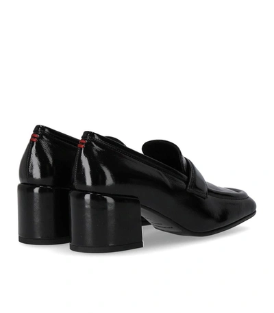 Halmanera Glaze Black Heeled Loafer In Black