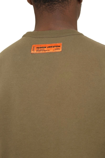 Shop Heron Preston Cotton Crew-neck T-shirt In Green