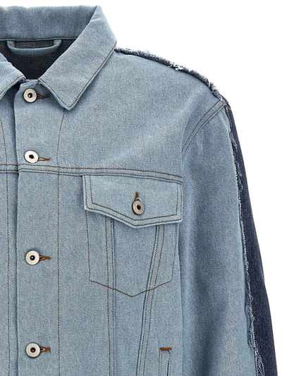 Shop Heron Preston Patchwork Denim Jacket In Blue