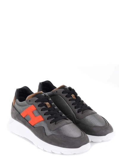 Hogan Sneakers In Grigio Scuro/arancio | ModeSens