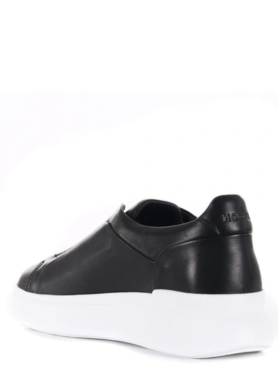 Hogan H580 Slip On Sneakers - Leather - White In Black