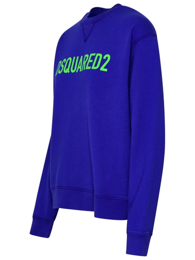 Shop Dsquared2 In Indigo Cotton Sweatshirt In Blue