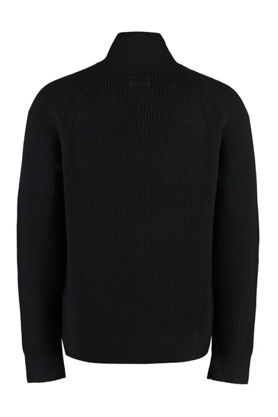 Shop Isabel Marant Benett High Collar Zipped Cardigan In Black