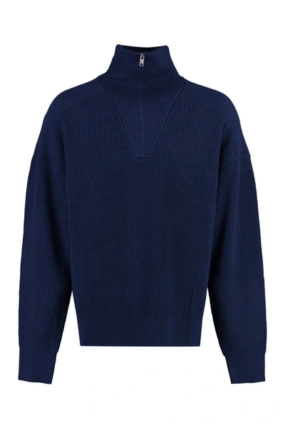 Shop Isabel Marant Benny Turtleneck Wool Pullover In Blue