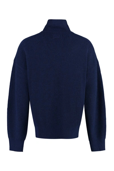 Shop Isabel Marant Benny Turtleneck Wool Pullover In Blue