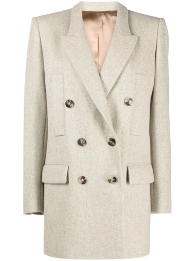 Shop Isabel Marant Floyd Double-breasted Blazer In Nude &amp; Neutrals