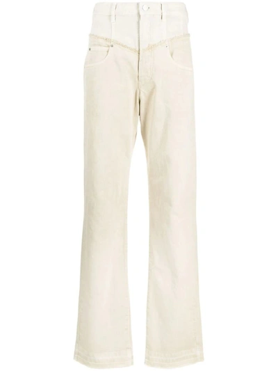 Shop Isabel Marant Noemie Straight Jeans In Nude &amp; Neutrals