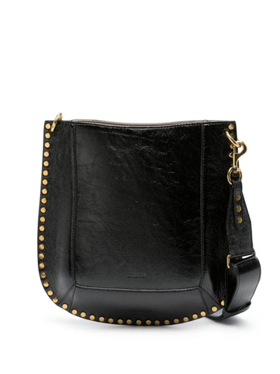 Shop Isabel Marant Oskan Studded Leather Shoulder Bag In Black