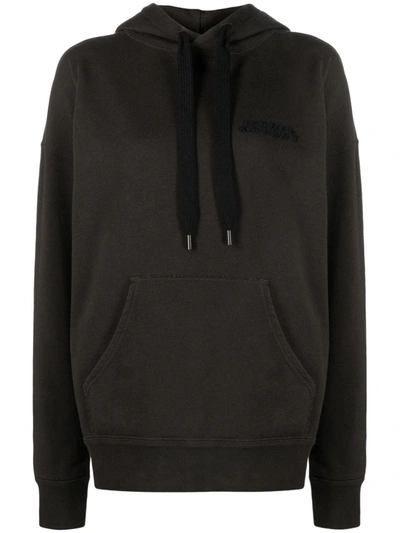 Shop Isabel Marant Relaxed-fit Logo-print Hoodie In Faded Black