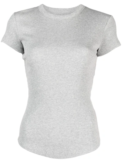 Isabel Marant Slim Fit Fine Ribbed Top In Grey
