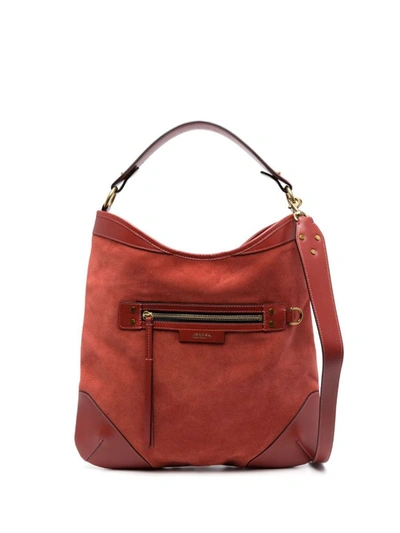 Shop Isabel Marant Suede-finish Leather Tote Bag In Terracotta