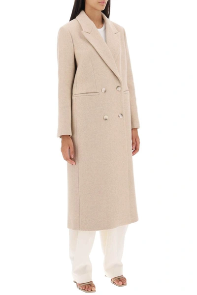 Shop Ivy & Oak Ivy Oak Cayenne Double-breasted Wool Coat In Beige