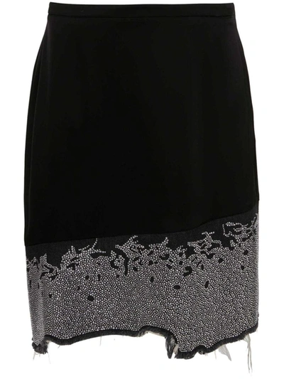 Shop Jw Anderson J.w. Anderson Jwanderson Glitter-detail Asymmetric Skirt In Black