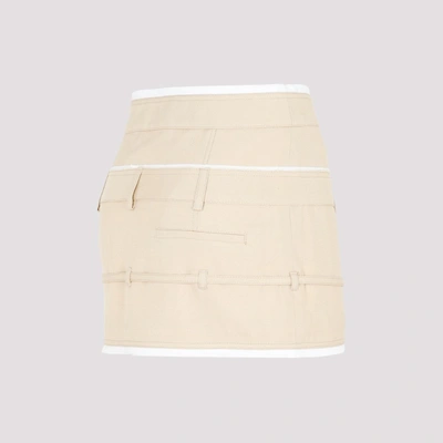 Shop Jacquemus Caraco Mini Skirt In Nude &amp; Neutrals