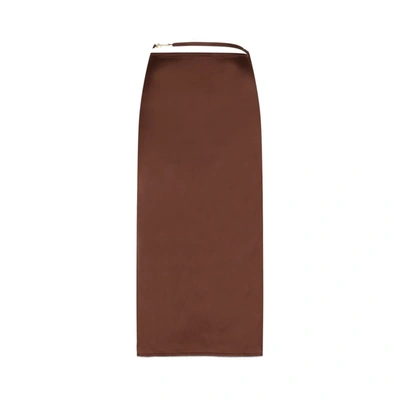 Shop Jacquemus Notte Skirt In Brown