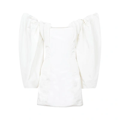 Shop Jacquemus Taffetas Dress In White