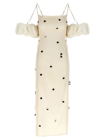 Shop Jacquemus 'la Robe Chouchou' Dress In White/black