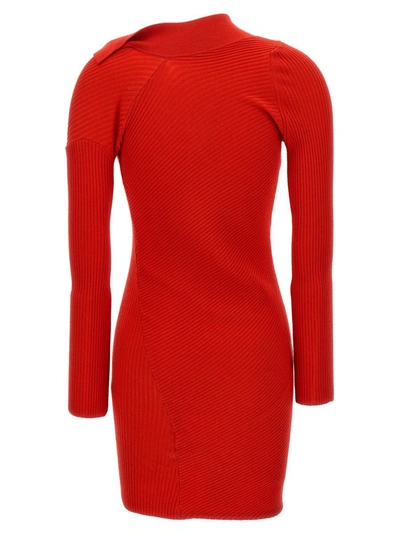 Shop Jacquemus 'la Robe Maille Colin' Dress In Red