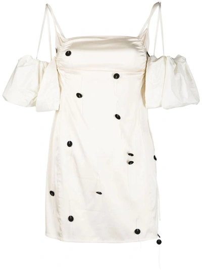 Shop Jacquemus La Mini Robe Chouchou Bro Dress In White