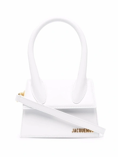 Shop Jacquemus Le Chiquito Moyen Handbag In White
