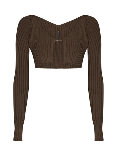 Shop Jacquemus Sweaters In Dark Brown