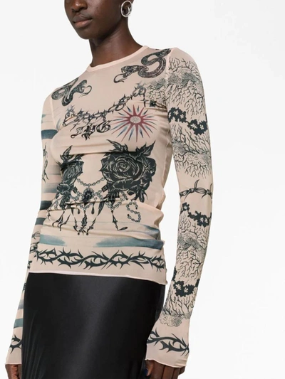Shop Jean Paul Gaultier Sweater In Nude Grey Black
