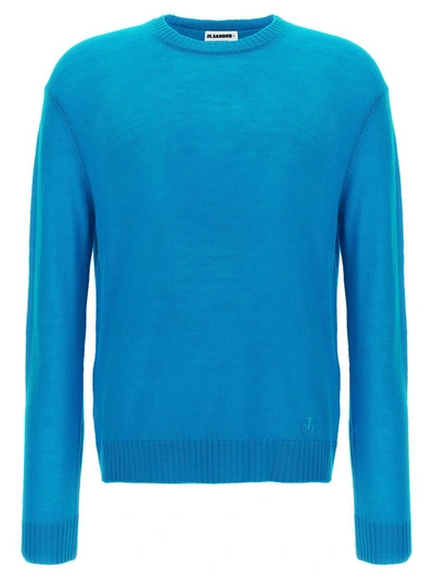 Shop Jil Sander Crew Neck Sweater In Blue