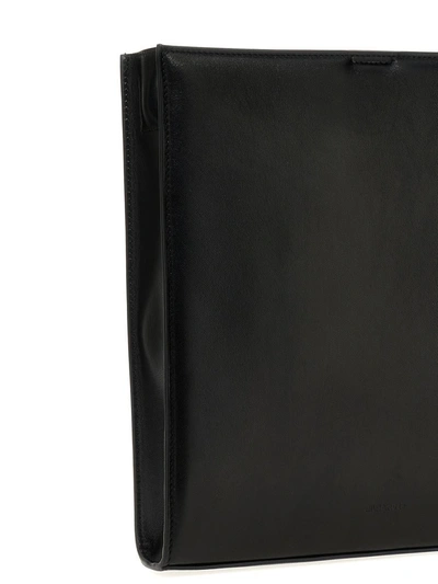 Shop Jil Sander Leather Shoulder Strap In Black