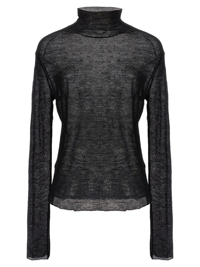 Shop Jil Sander Semi-sheer Sweater In Black