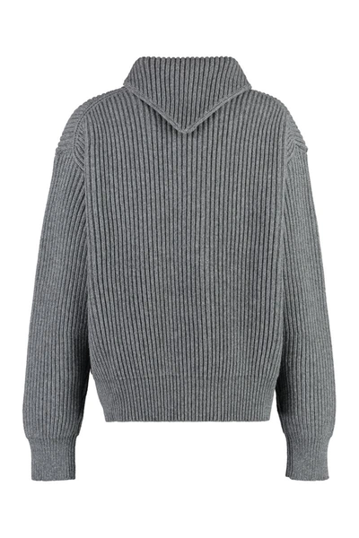 Shop Jil Sander Wool Cardigan In Grey