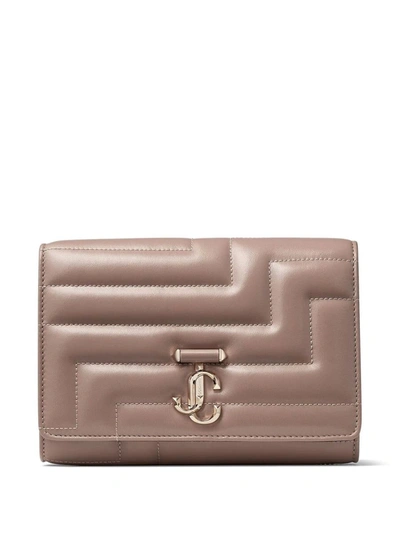 Shop Jimmy Choo Quilted Varenne Avenue Clutch In Nude &amp; Neutrals