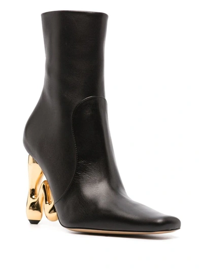 Shop Jw Anderson 105mm Sculpted-heel Leather Boots In Black