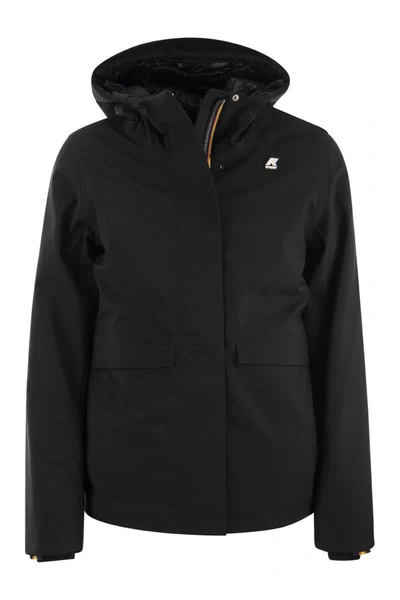 Shop K-way Dorel Bonded - Hooded Jacket In Black