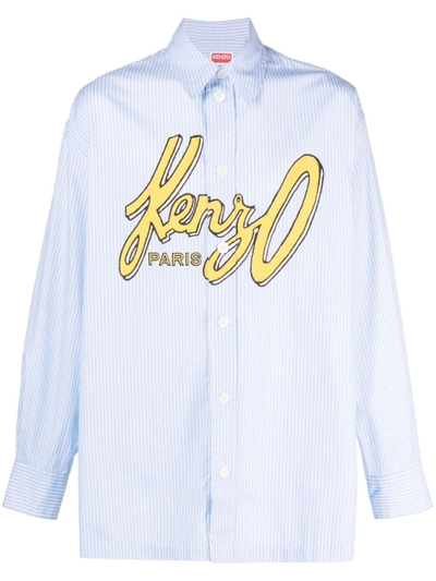 Shop Kenzo Archive Logo Ov Shirt Clothing In Blue